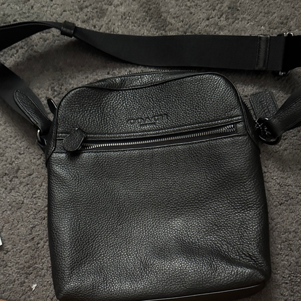 Coach Black Pebbled Leather Messenger Bag
